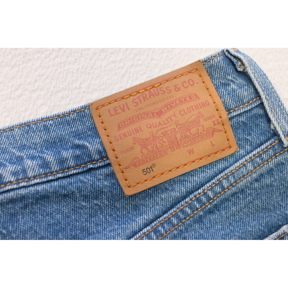 Levi's 501 Premium Jeans Mens 28x30 Stretch Distressed Straight Leg Button Fly